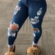 Load image into Gallery viewer, Women Ripped Hollow Out Jeans