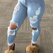 Load image into Gallery viewer, Women Ripped Hollow Out Jeans