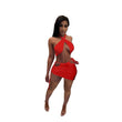 Load image into Gallery viewer, Halter Crop Top Lace Up Bodycon Mini Skirt
