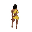 Load image into Gallery viewer, Halter Crop Top Lace Up Bodycon Mini Skirt