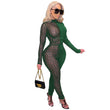 Load image into Gallery viewer, Sheer Mesh Patchwork Women Sexy Lace Up Jumpsuit