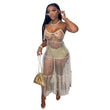 Load image into Gallery viewer, Sheer Mesh Spaghetti Straps Flare Dress