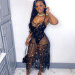Load image into Gallery viewer, Sheer Mesh Spaghetti Straps Flare Dress