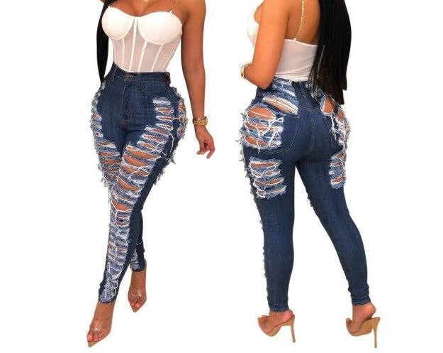 Hollow Out Women Jeans